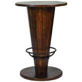 Madison Medium Brown Sealed Finish and Black Iron Bar Table
